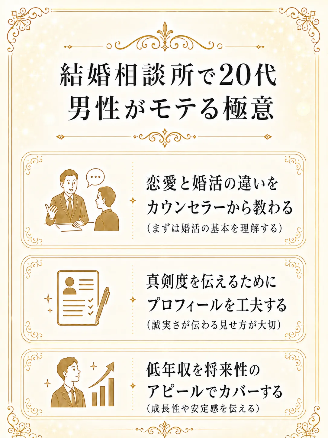 結婚相談所で20代男性がモテる極意