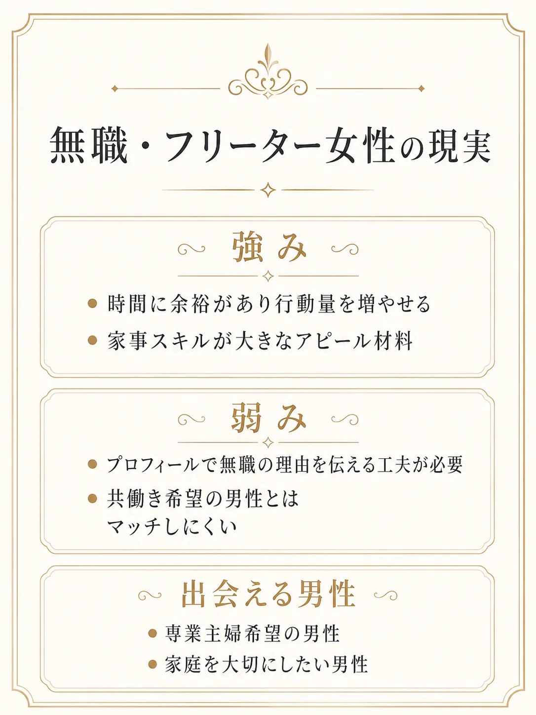 無職・フリーター・家事手伝い女性の現実